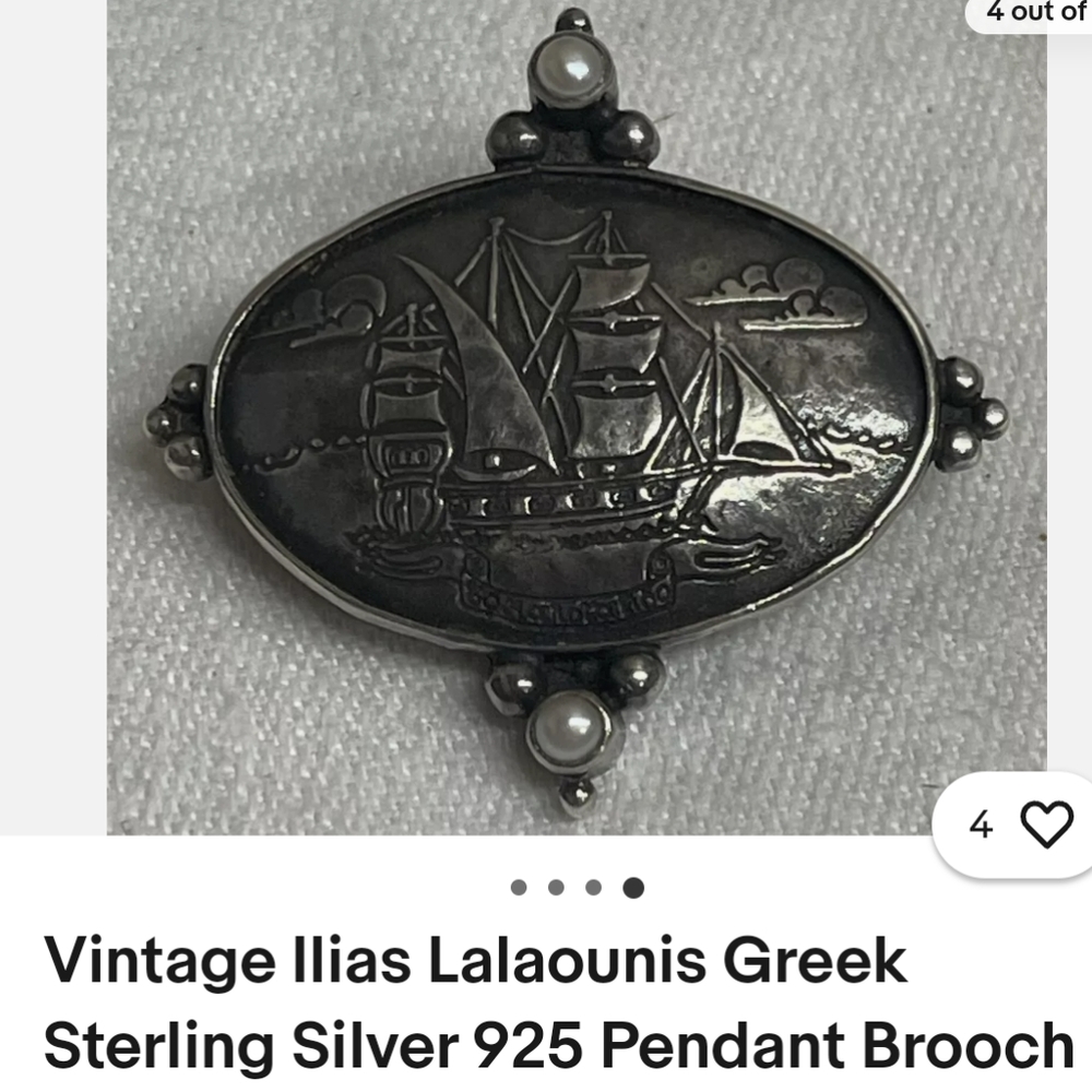 Vintage Greek pendant/ pin